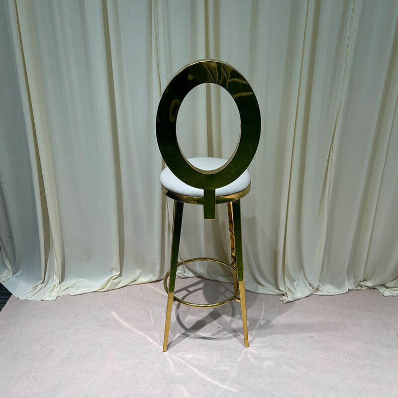 wholesale modern stainless steel bar stools with white cushion for bars