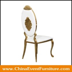 wholesale luxury stainless steel oval back dining chair for events