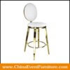 wholesale white and gold stainless steel bar stools with backs for hotel bars