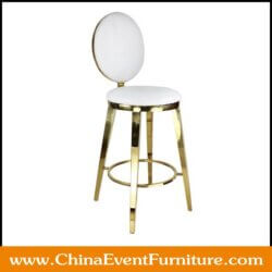 wholesale white and gold stainless steel bar stools with backs for hotel bars