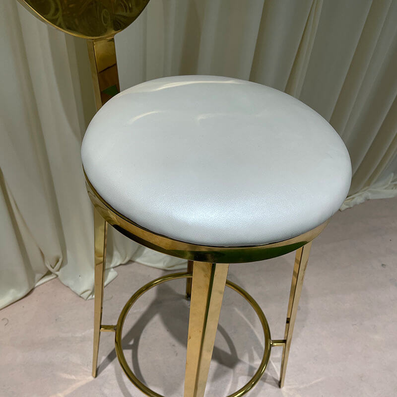 wholesale white and gold modern stainless steel bar stools for bars
