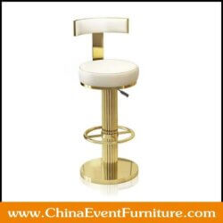 wholesale modern gold stainless steel adjustable bar stools with backs for sale