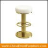 wholesale gold backless stainless steel bar stools with white cushion for sale