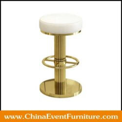 wholesale gold backless stainless steel bar stools with white cushion for sale