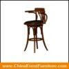 wholesale bent wood bar stools with black leather upholstered for weddings