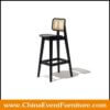wholesale wooden black cane counter stools for hotel bars