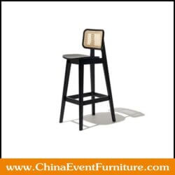 wholesale wooden black cane counter stools for hotel bars