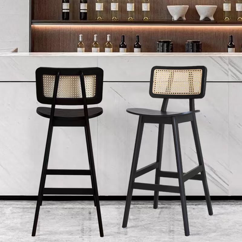 wholesale wood black cane counter stools for sale