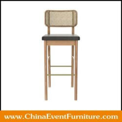wholesale wooden cane back counter height stools for weddings