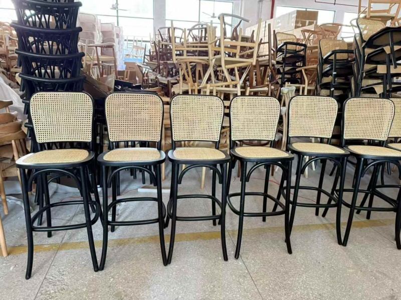 wooden cane back counter stools wholesale for bars