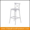 wholesale stackable white PP cross back bar stools for weddings
