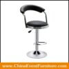 wholesale silver stainless steel black faux leather swivel counter stools for hotel