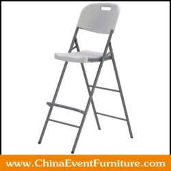 wholesale white PP folding bar stools with backs for sale