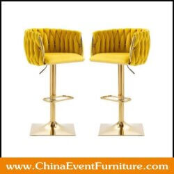 wholesale stainless steel gold bar stools with backs for events