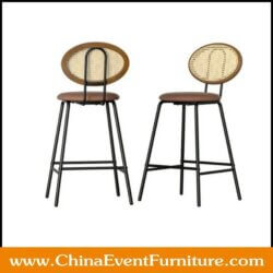wholesale metal base modern cane counter stool for bars