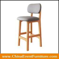 wholesale upholstered natural wood bar stools with backs for hotel bars