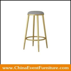 wholesale metal frame pink and gold bar stools for hotel bars