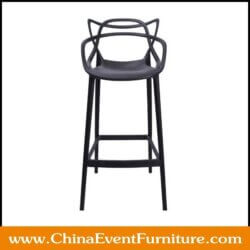 wholesale stackable resin black polypropylene bar stools for hotels