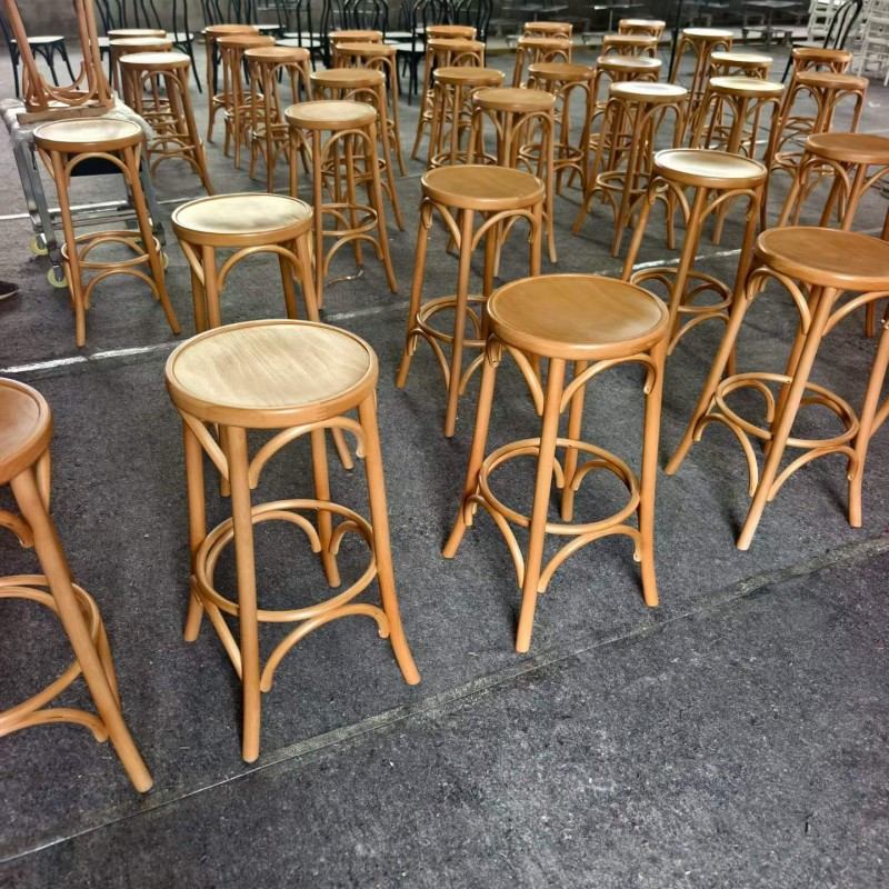 wholesale round wooden bar stools for events