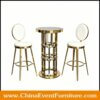 wholesale gold stainless steel bar table and stools f or hotel bars