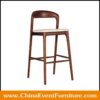 wholesale walnut wood bar stools with upholstery cushion for hotels