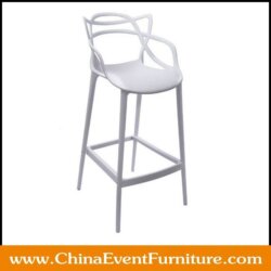 wholesale stackable PP white plastic bar stools for hotels