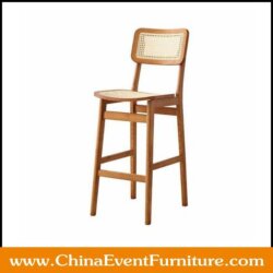 wholesale wooden wicker seat counter stool for bars