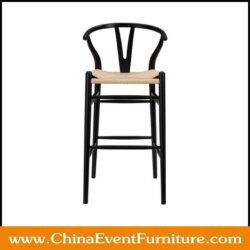 wholesale black wooden wishbone bar stool chair for events