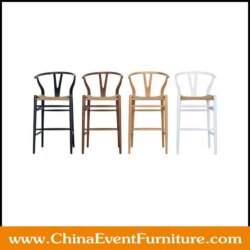 wholesale cane seat wooden wishbone kitchen stools for events