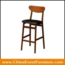wholesale leather cushion wood and leather bar stools for bars