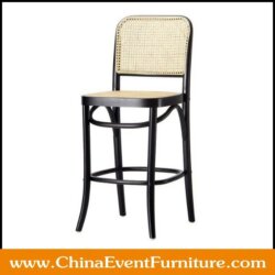 wholesale black wooden cane bar stools for hotel bars